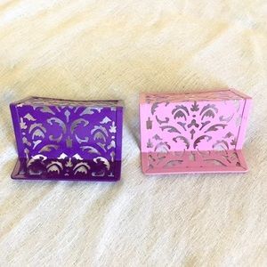 Pink or purple filigree business card holder NWT - LAST ONE